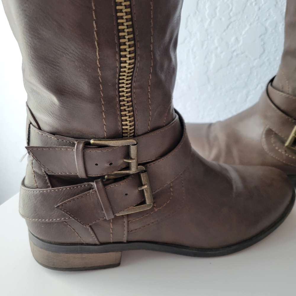 Rampage Women's Hansel Zipper and Buckle Knee- High Riding Boots SIZE 7 - Picture 8 of 14
